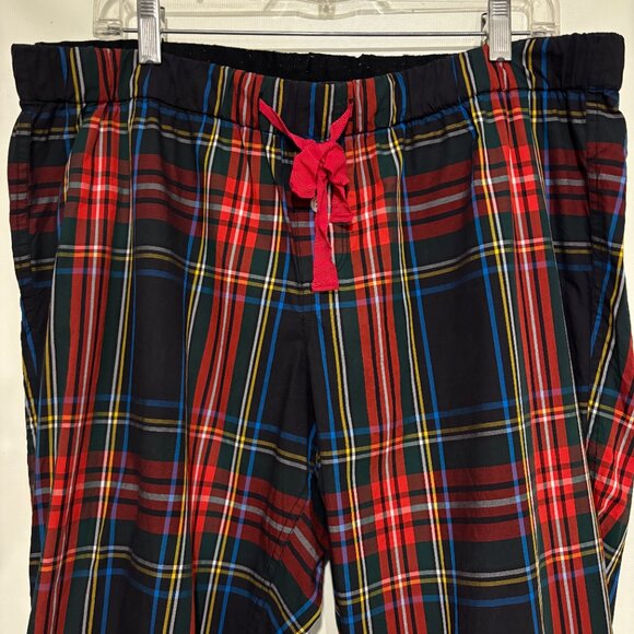 J. Crew L Multi-Color Tartan Plaid Cotton Pajamas Top Pants Set - Picture 5 of 7
